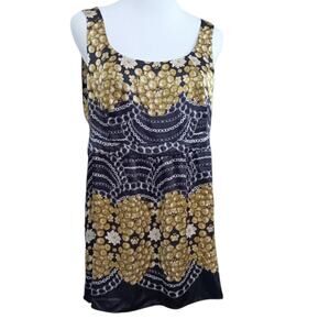 CABI 100% Silk Top Blouse‎ Cami Tank L Dressy Office Career Event Flowy Classic